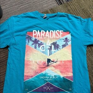 Gildan Teal Paradise Laguna Beach Graphic Tee